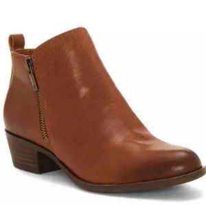 Toffee Leather Flat Bootie